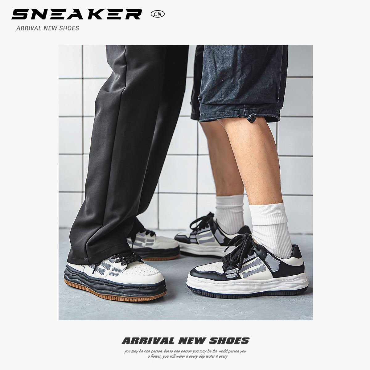 Zapatillas Retro con Plataforma y Hueso Reflectante para Hombre
