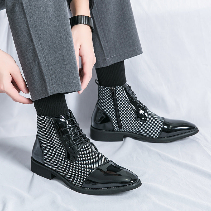 Nueva Moda Botines de Cuero Zapatos Formales de Negocios para Hombres