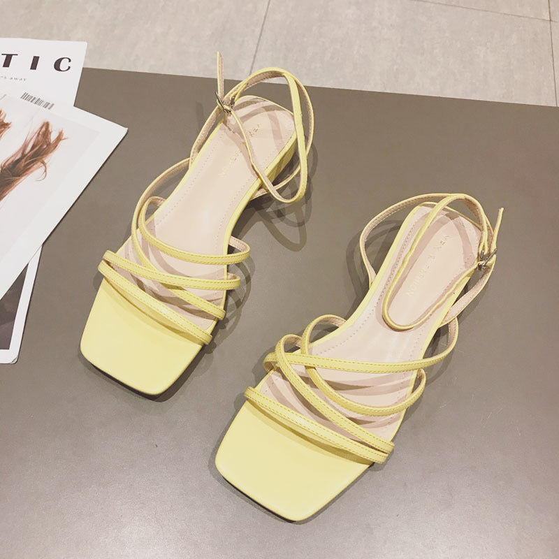 Roman cross strap sandals
