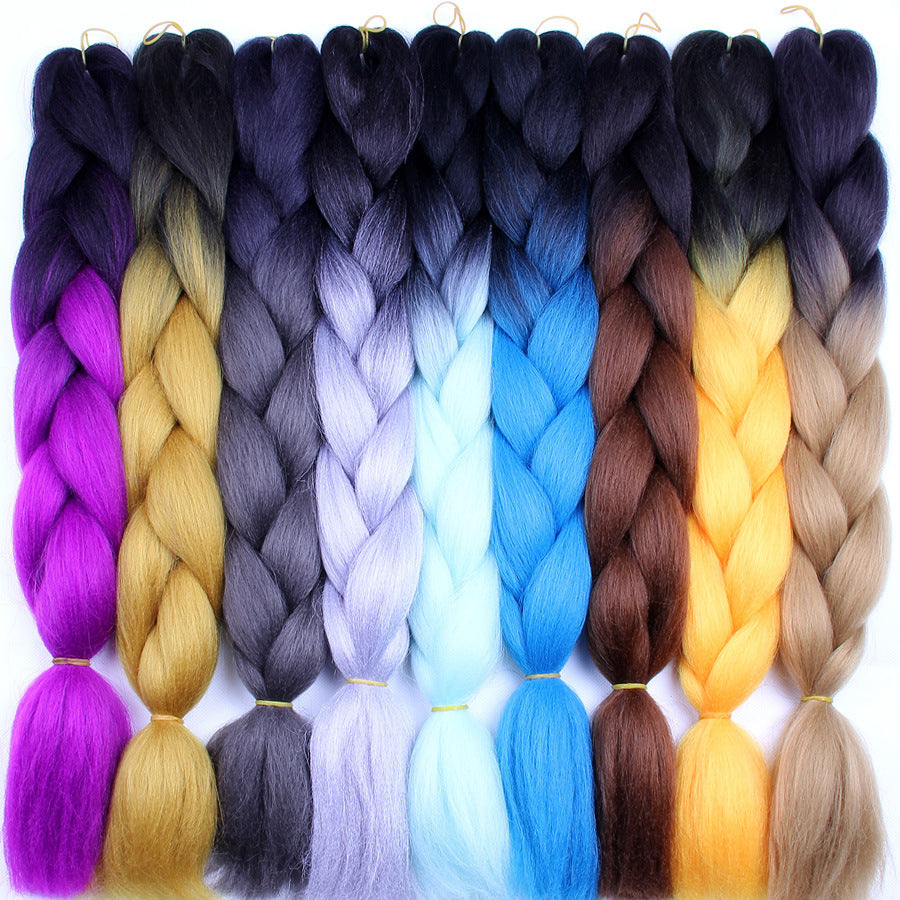 Trenzas de cabello sintético de colores Ombre Extensiones de cabello para trenzar 24 pulgadas 100 g