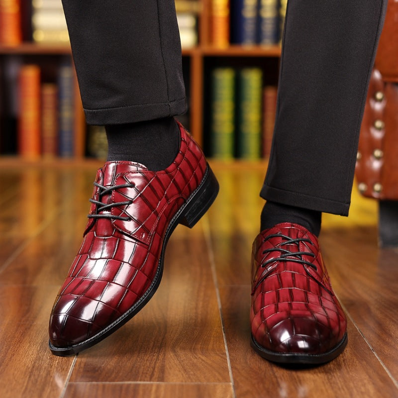 Zapatos de cuero transpirables de punta para hombre, estilo formal casual