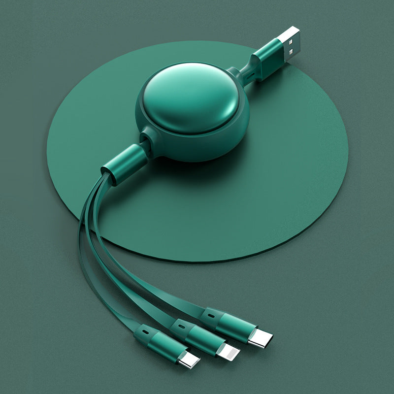 Cable USB 3 en 1, Cable Micro USB Tipo C 3 en 1, Cable de carga USB C retráctil de 2.4A