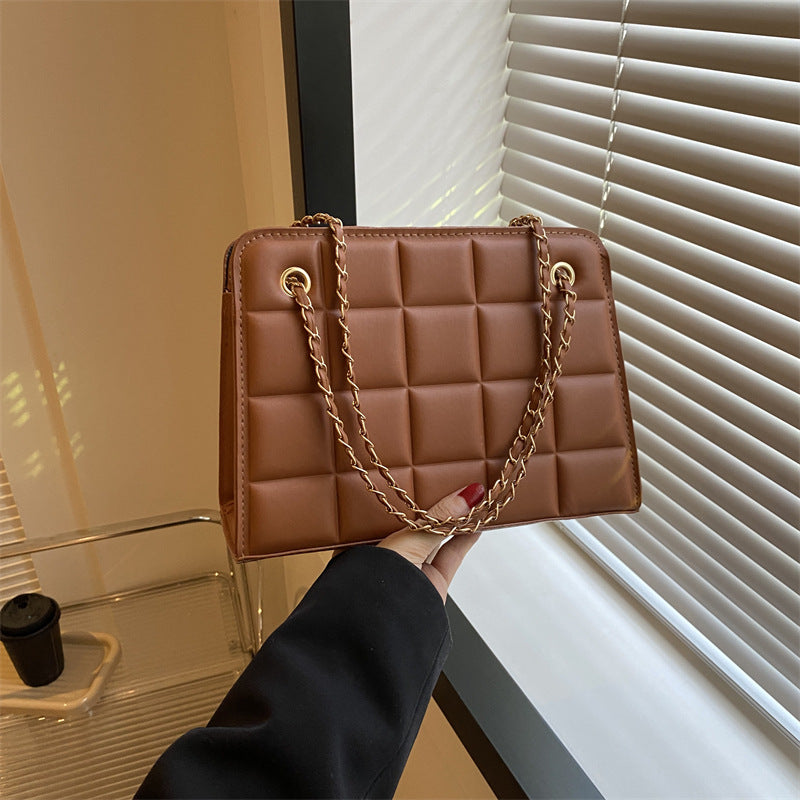 Bolso de Cuadros Pequeño con Bordado de Patrón de Diamantes para Mujer