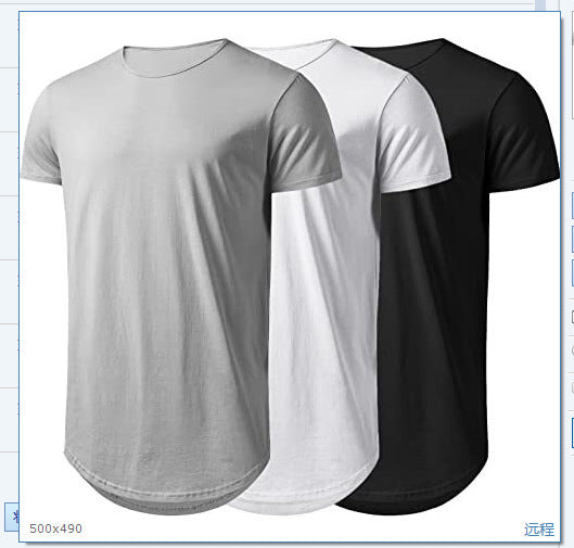 Top Faux Cotton Long Sleeve Crew Neck Short Sleeve Summer T-shirt