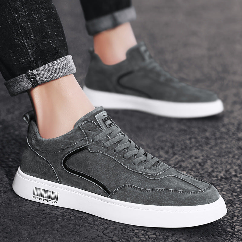 Zapatos bajos de algodón, Zapatillas deportivas, Zapatos casuales de cuero británicos versátiles para hombres
