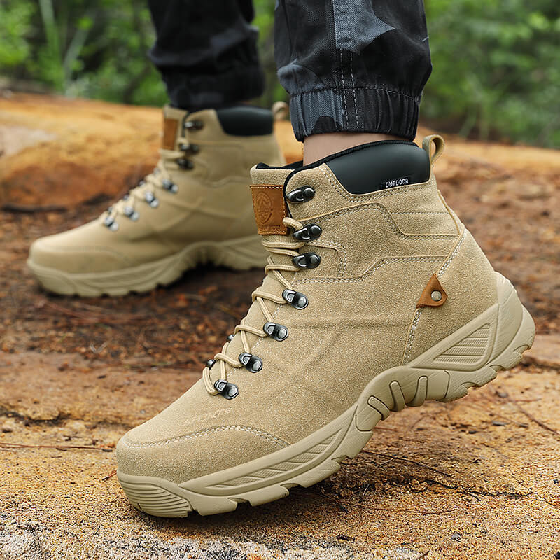 Botas de senderismo de talla grande de caña media alta para hombre para montañismo en otoño e invierno