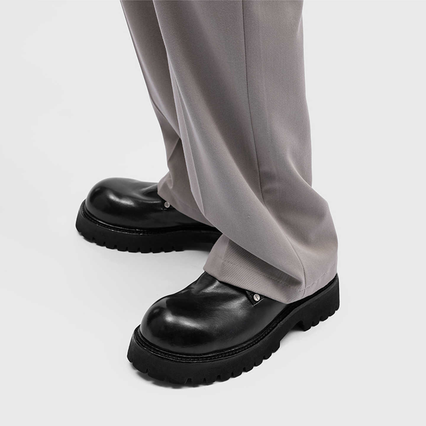 Zapatos de Cuero Casuales de Desplazamiento para Hombre Con Suelas Gruesas