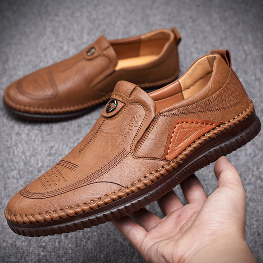 Zapatos casuales de cuero, suaves y transpirables para hombre