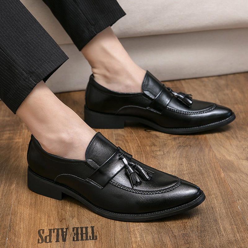 Zapatos de cuero de hombre, estilo británico, casual, de moda, con borlas, para negocios
