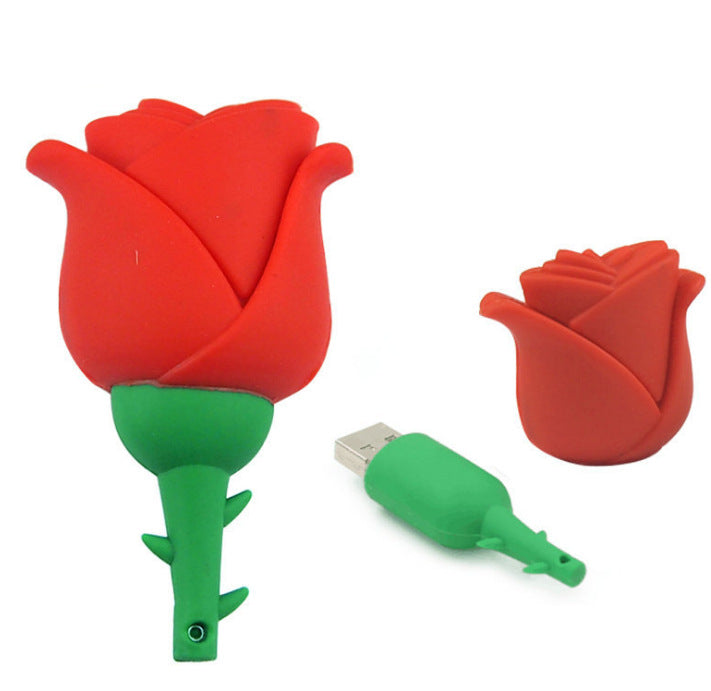 Unidad flash USB con forma de rosa, de dibujos animados, bonita, creativa, con personalidad a la moda