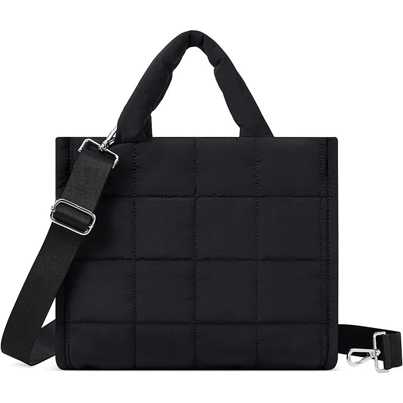 Square-grid Down-quilted Crossbody Bag Lightweight And Fluffy Handheld