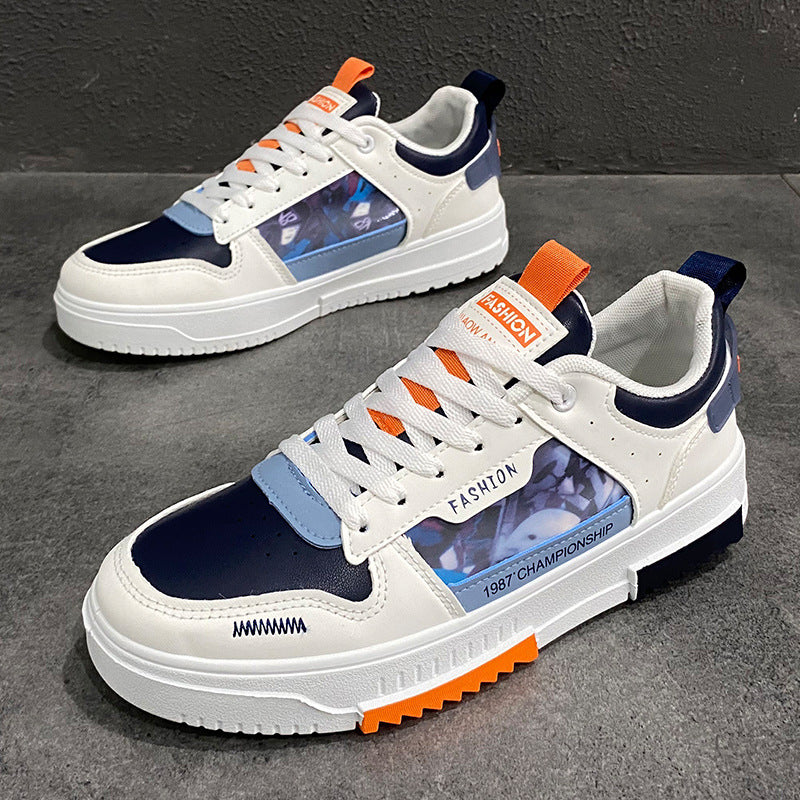 Zapatillas de hombre nuevas de primavera y verano, zapatillas blancas casuales, a la moda, para estudiantes y que combinan con todo