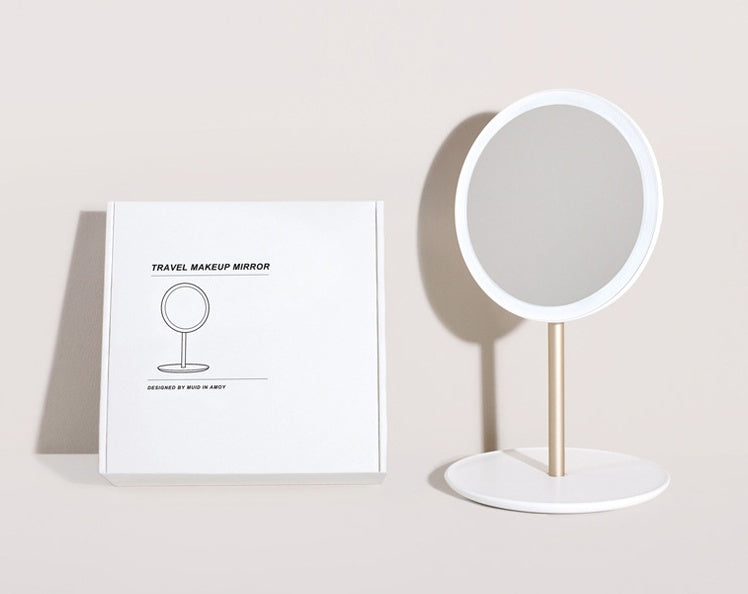 Espejo de maquillaje plegable LED