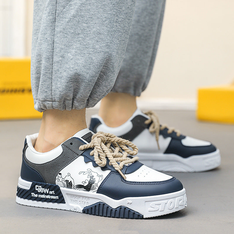 Zapatos de hombre de cuero casuales deportivos de moda con plataforma que aumentan la altura juveniles y modernos