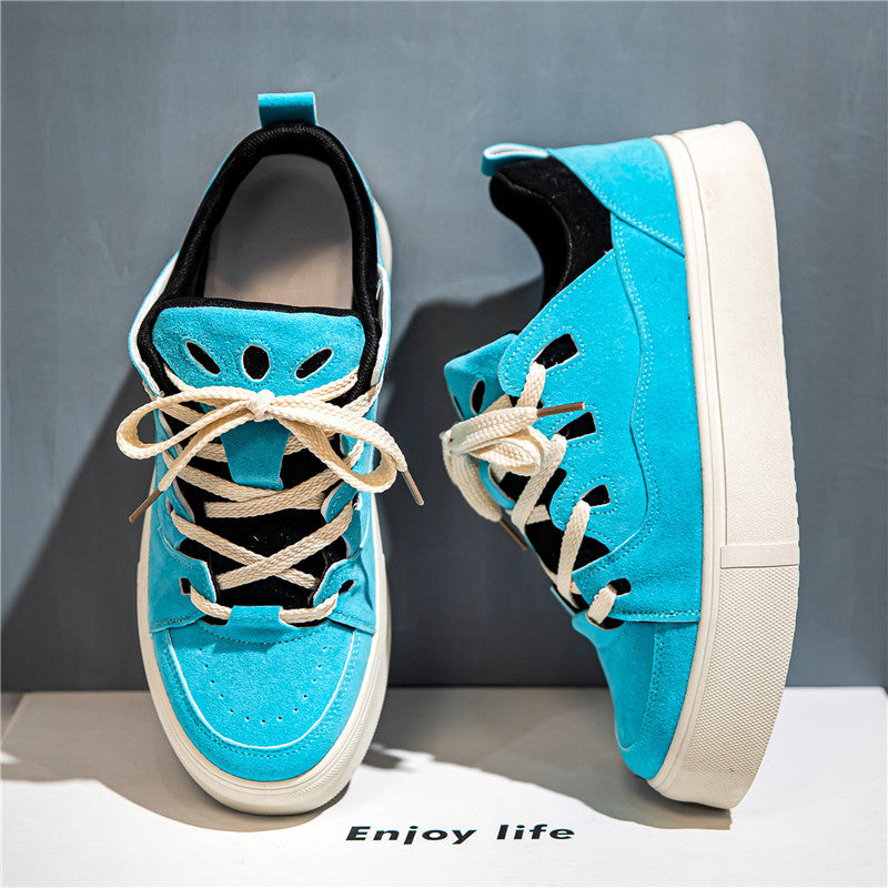 Zapatillas de skate de hombre de suela gruesa y corte bajo