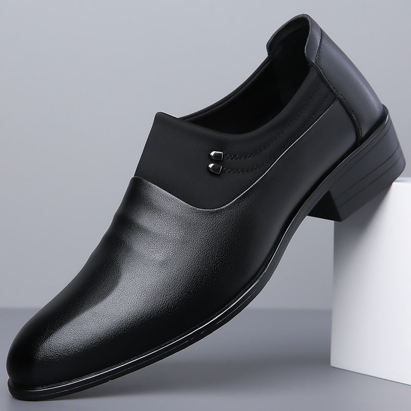 Zapatos de vestir de cuero suave británicos para hombre, de puntera, para jóvenes, de cuero blanco