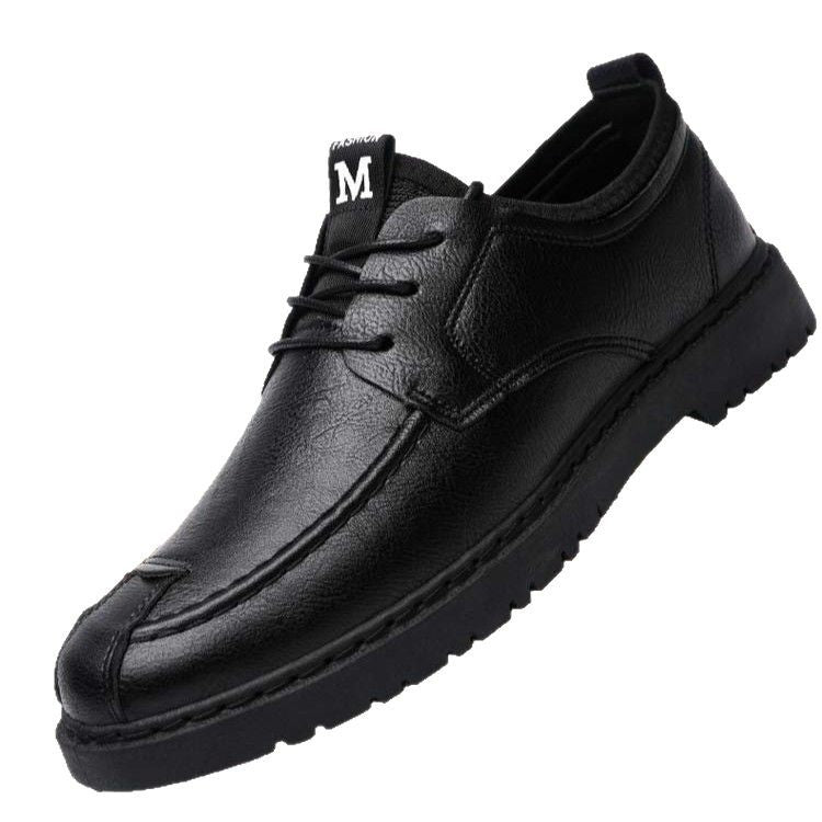 Zapatos de cuero de hombre, informales, con cordones, para uso diario, a la moda