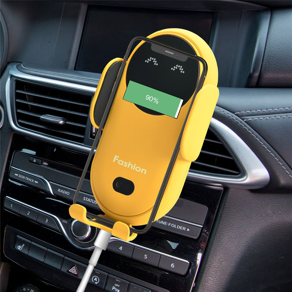 Soporte de teléfono para coche con cargador inalámbrico e inducción infrarroja