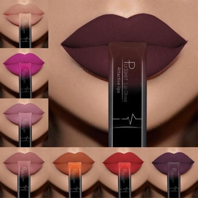 Maquillaje mate, brillo labial mate, pintalabios