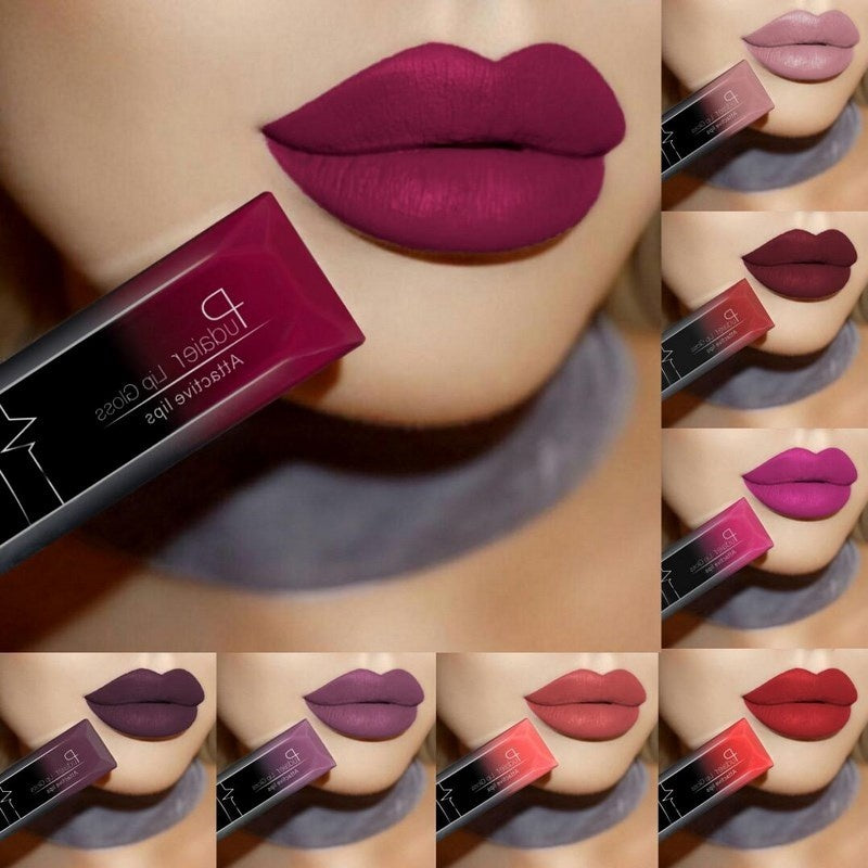 Maquillaje mate, brillo labial mate, pintalabios