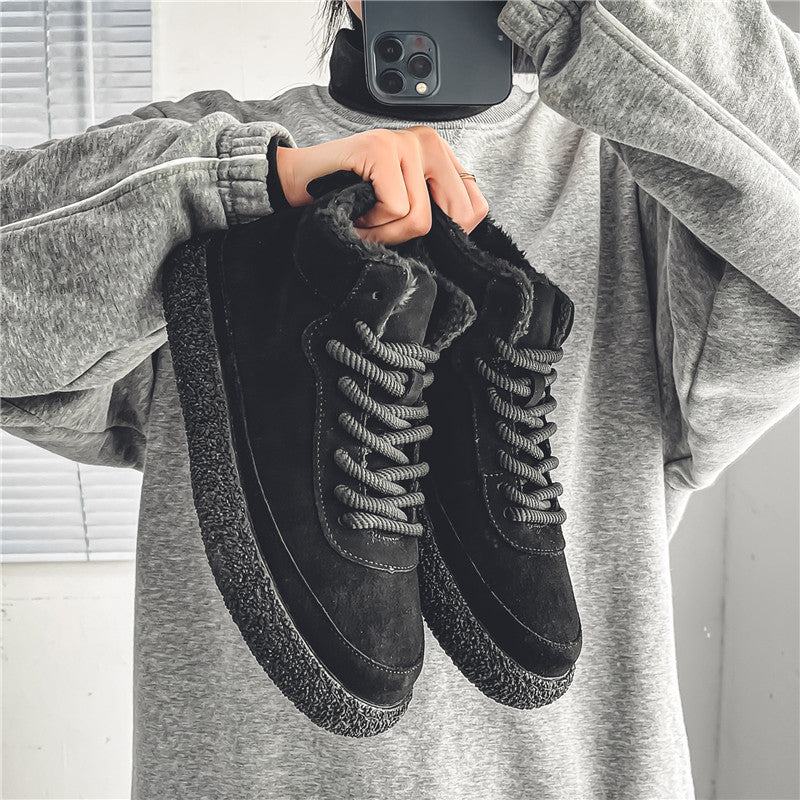 Zapatillas de skate casuales de gamuza de corte medio de plataforma para hombre