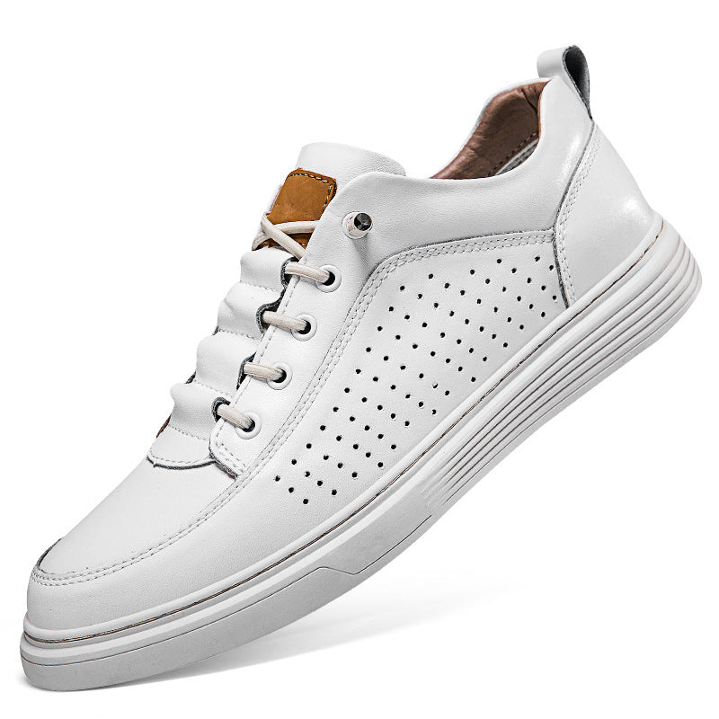 Zapatos de piel retro para hombre de talla grande, con perforaciones, zapatos blandos