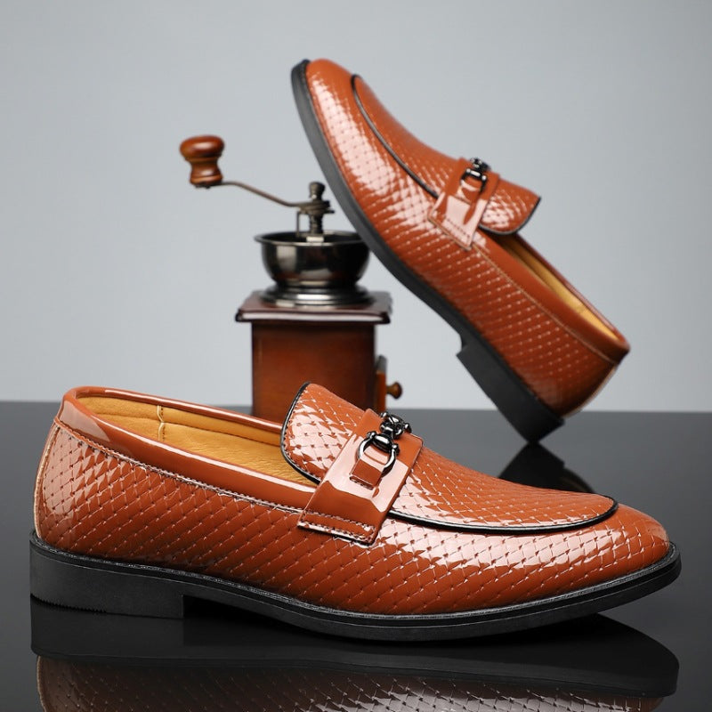 Zapatos de cuero de negocios para hombre, estilo británico minimalista