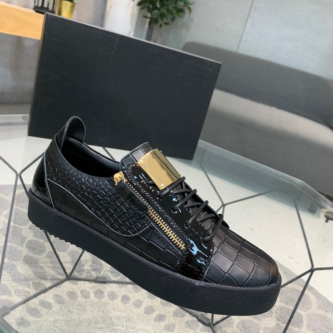 Zapatos casuales de moda de cuero de vaca para hombre Estilo Europeo