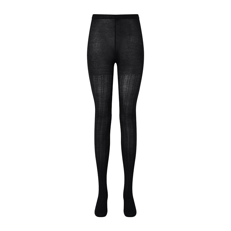 Silk-blend Ribbed Tights High-density Slimming Ultra-thin Light Gray Highly Elastic Snag-resistant Base Socks