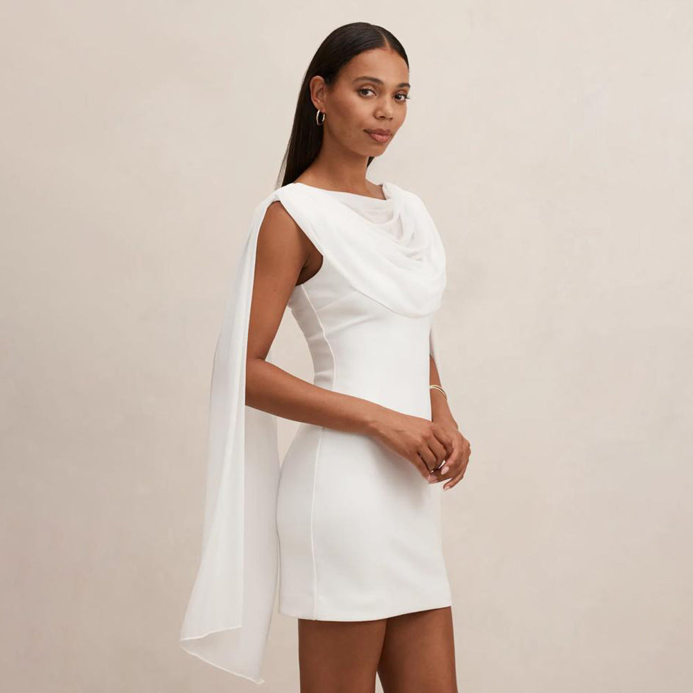 Nuevo vestido de mujer de cinta de color liso