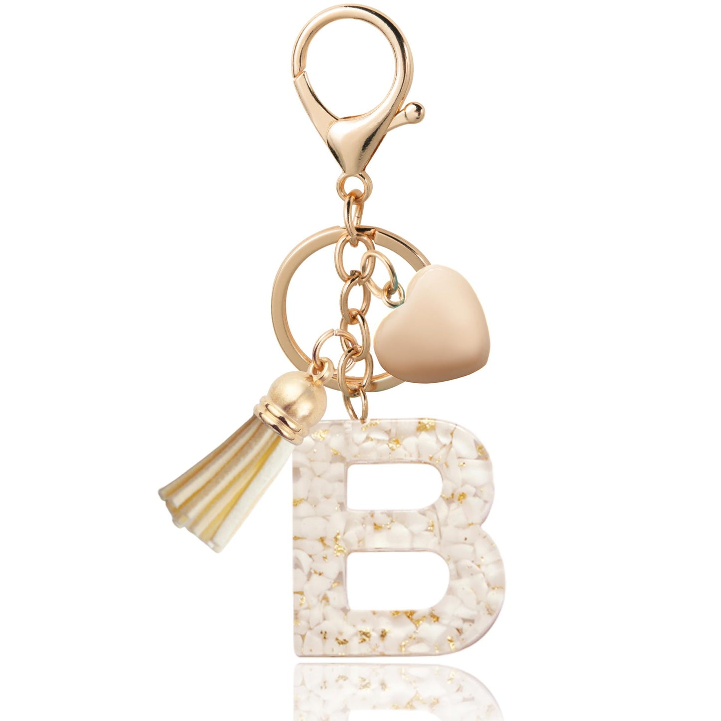 Fashionable Personalized Heart-shaped Pendant With White Shell Fragments Lettering And Tassel