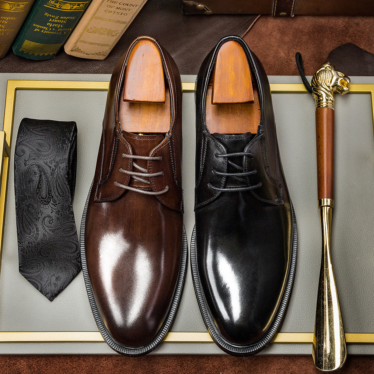 Nuevos zapatos de cuero de negocios para hombre estilo coreano