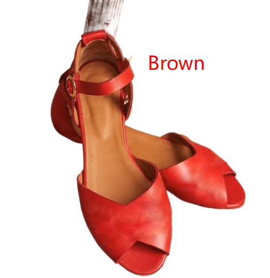 Sandalias Planas de Cuero para Mujer
