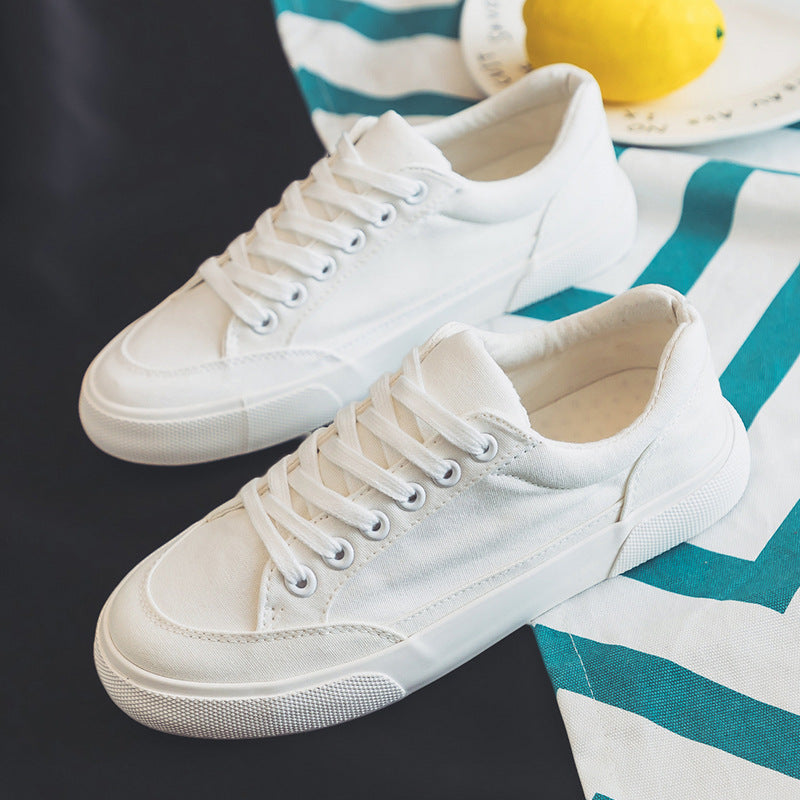 Tendencia Zapatos Blancos Hombres Transpirables Zapatos Combinables Zapatos de Lona Casuales Zapatos de Tela Zapatos Pequeños Blancos de Marea