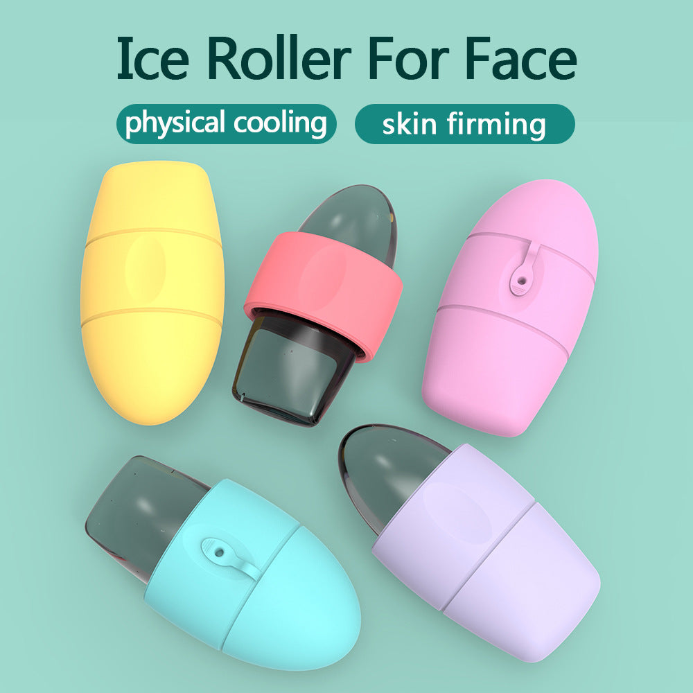 Rodillo facial de silicona para hielo, contorno, reducir poros, eliminar ojeras, masajeador de piel, rodillo facial de belleza para ojos, cuello, herramienta para el cuidado de la piel