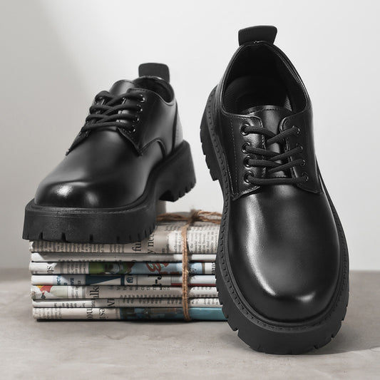 Zapatos de vestir negros de cuero impermeables para hombre