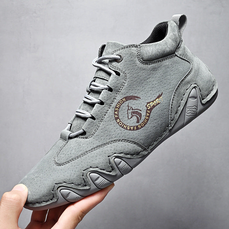 Botas Martin de cuero de talla grande para hombre, estilo británico de pulpo y caña alta