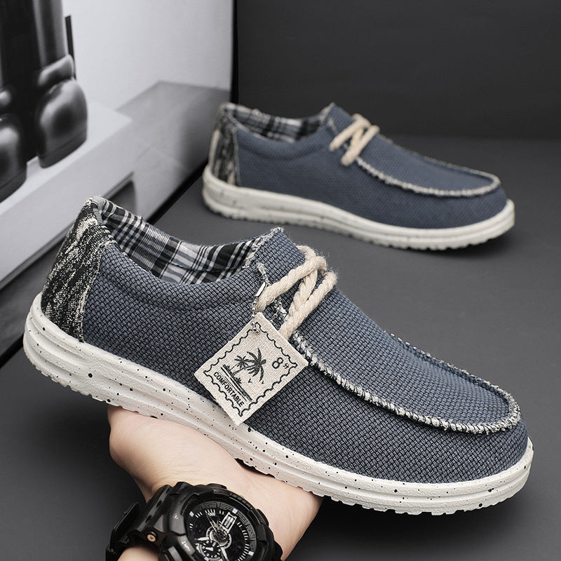 Zapatillas Casuales de Lona Sencillas para Hombre que Combinan con Todo