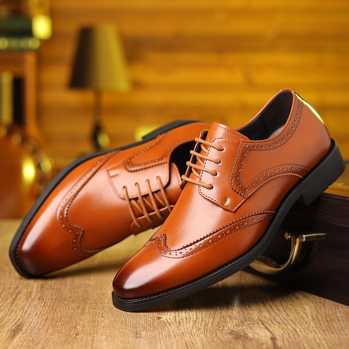 Zapatos de cuero casuales formales de suela blanda para hombre
