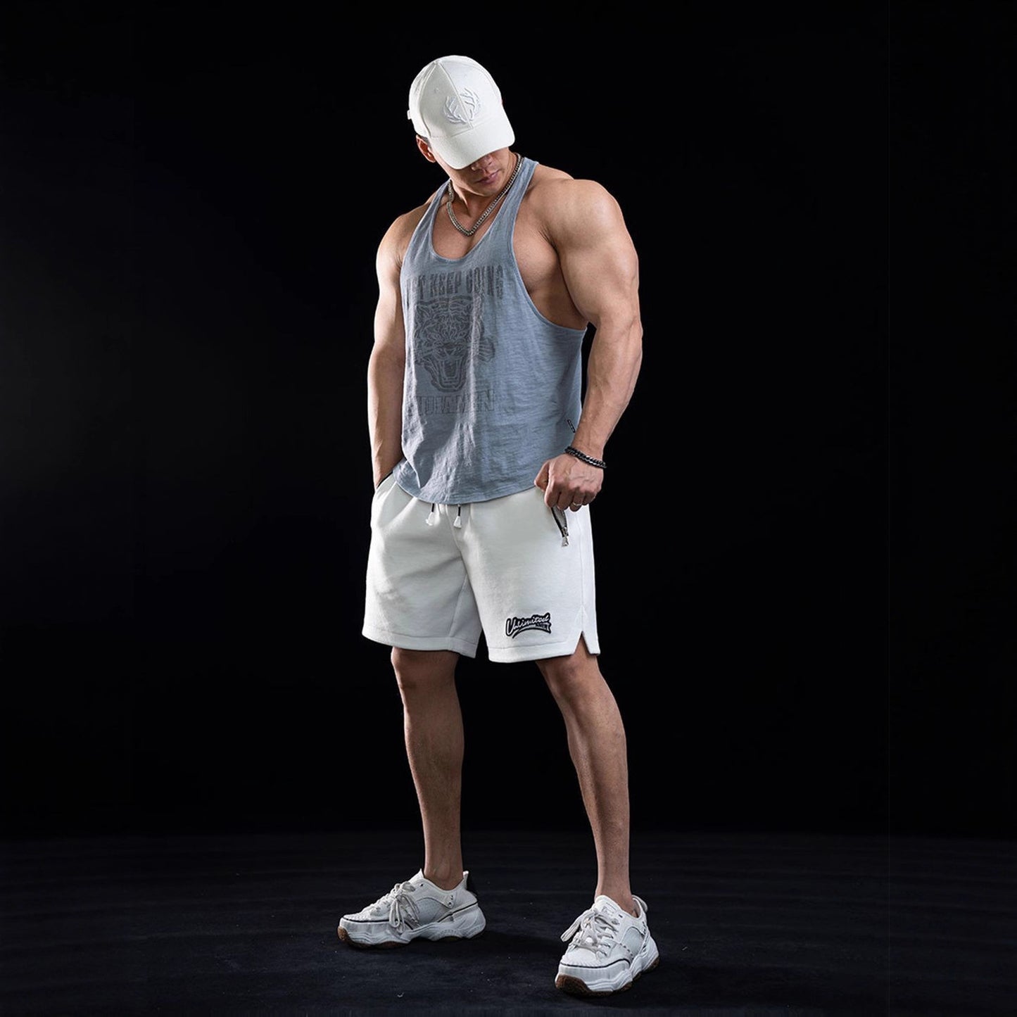 Extra-Large American-Style Casual Cotton Tank Top For Muscles And Fitness
