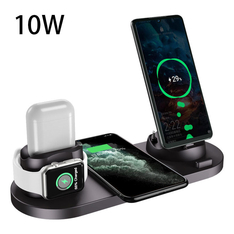 Cargador inalámbrico para iPhone, cargador rápido para teléfono, base de carga rápida para teléfono y reloj, estación de carga 6 en 1