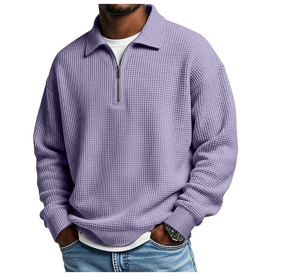 Polo de hombre con cuello y media cremallera