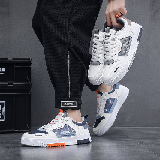 Zapatillas de hombre nuevas de primavera y verano, zapatillas blancas casuales, a la moda, para estudiantes y que combinan con todo