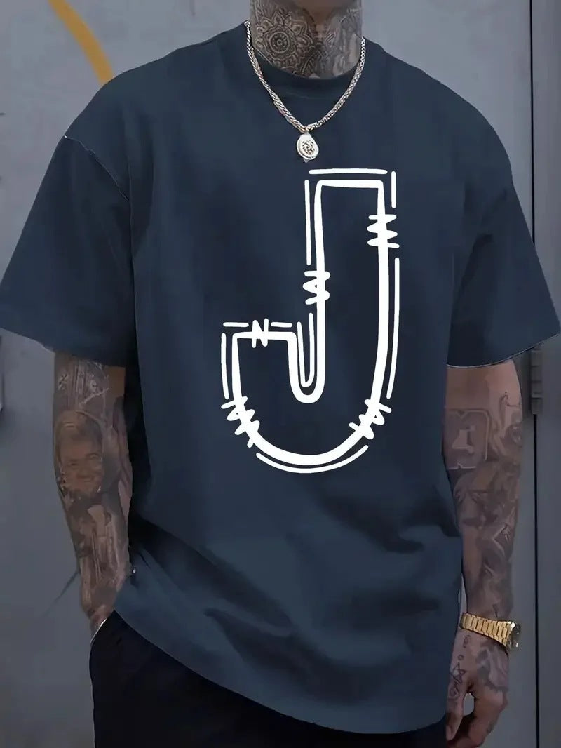 Mens Printed Crew-Neck Short-Sleeve T-Shirt