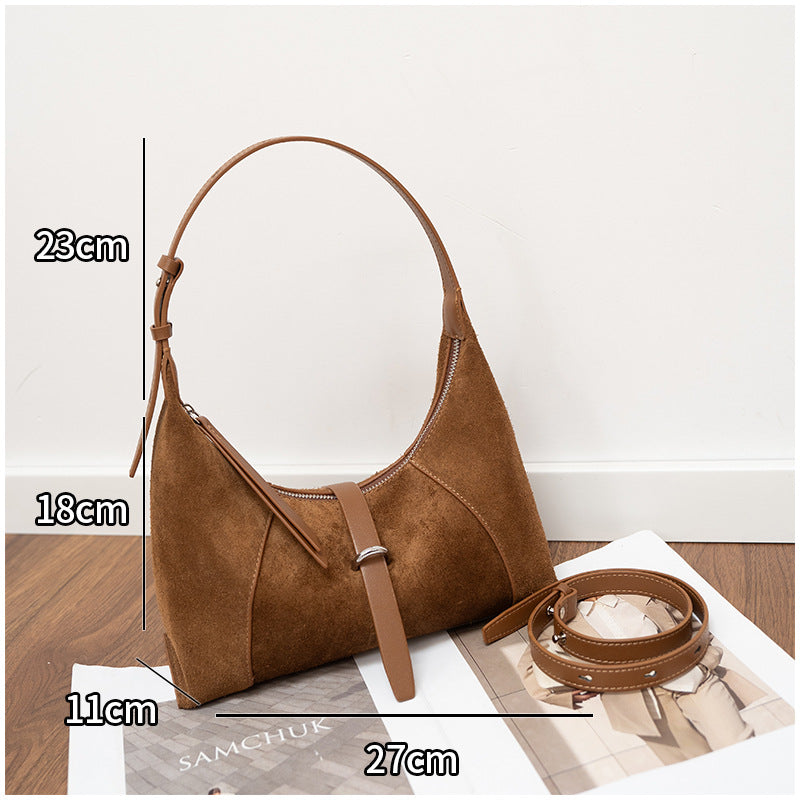 Bolso de hombro coreano para mujer, de estilo urbano, con diseño texturizado cruzado
