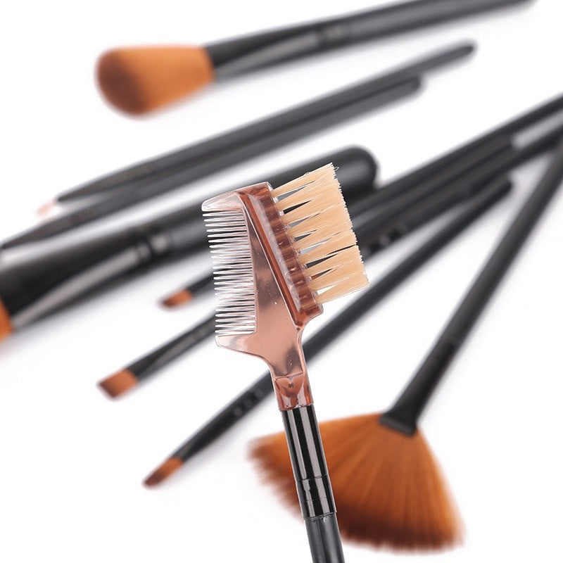 Juego de brochas de maquillaje de 12 piezas para rubor, sombra de ojos, pestañas, iluminador
