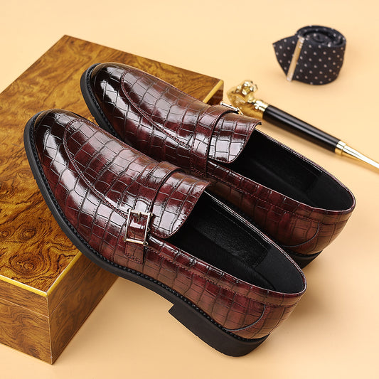 Zapatos de cuero informales elegantes de talla grande para hombre