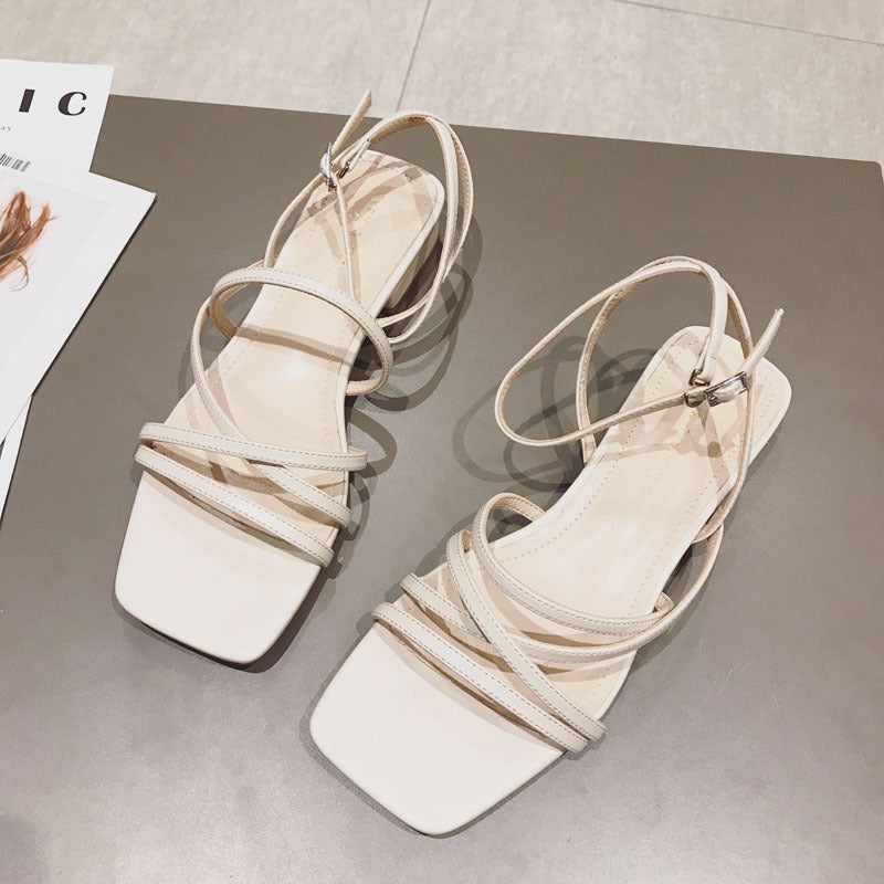 Roman cross strap sandals