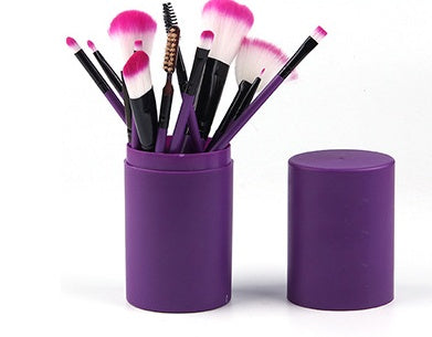 Juego de brochas de maquillaje de 12 piezas para rubor, sombra de ojos, pestañas, iluminador