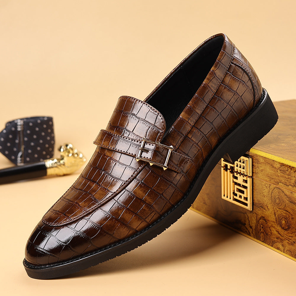 Zapatos de cuero informales elegantes de talla grande para hombre